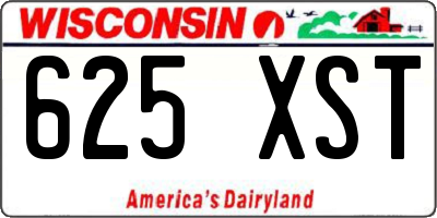 WI license plate 625XST