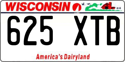 WI license plate 625XTB