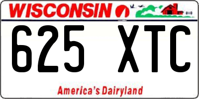 WI license plate 625XTC