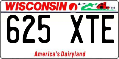 WI license plate 625XTE