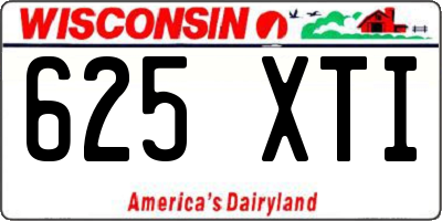 WI license plate 625XTI