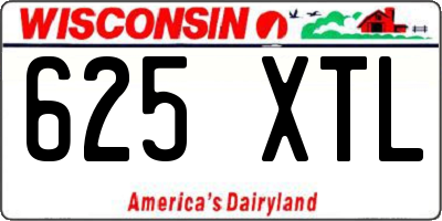 WI license plate 625XTL