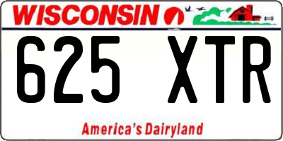 WI license plate 625XTR