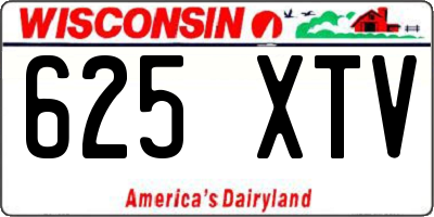 WI license plate 625XTV