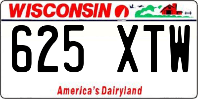 WI license plate 625XTW