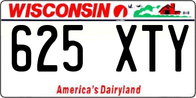 WI license plate 625XTY