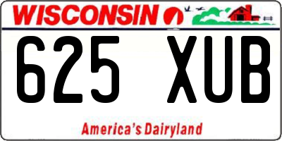 WI license plate 625XUB