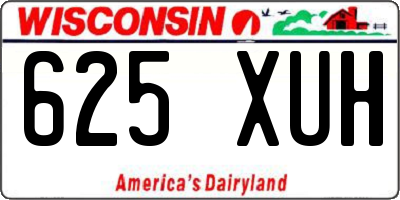 WI license plate 625XUH