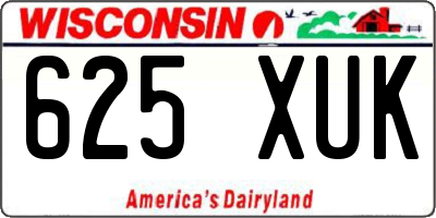 WI license plate 625XUK