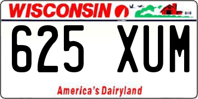 WI license plate 625XUM