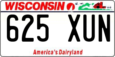 WI license plate 625XUN