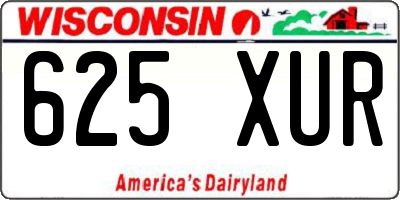 WI license plate 625XUR