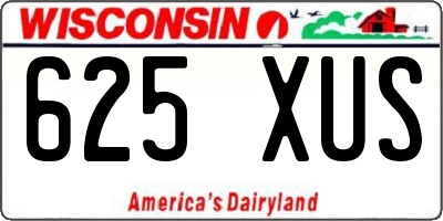 WI license plate 625XUS