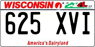 WI license plate 625XVI