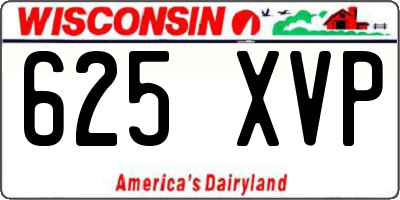WI license plate 625XVP