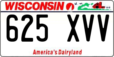 WI license plate 625XVV