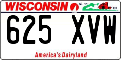 WI license plate 625XVW
