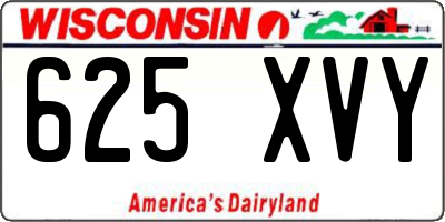 WI license plate 625XVY