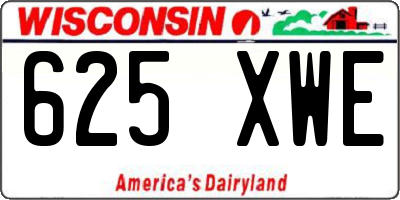 WI license plate 625XWE