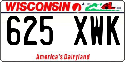 WI license plate 625XWK