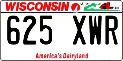 WI license plate 625XWR