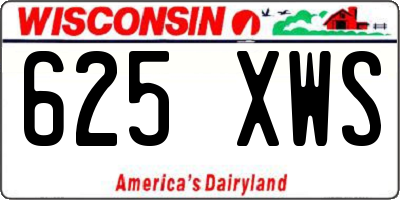 WI license plate 625XWS