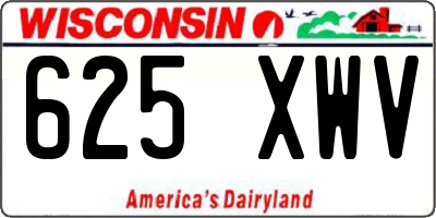 WI license plate 625XWV