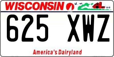 WI license plate 625XWZ