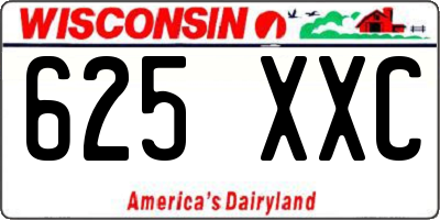 WI license plate 625XXC