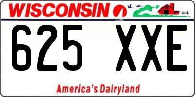 WI license plate 625XXE