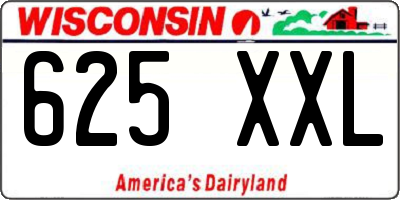 WI license plate 625XXL