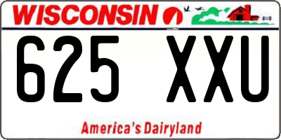 WI license plate 625XXU