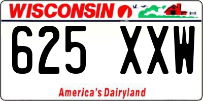 WI license plate 625XXW