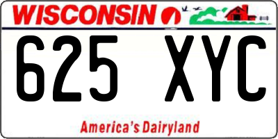 WI license plate 625XYC