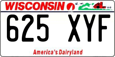 WI license plate 625XYF