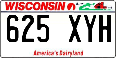 WI license plate 625XYH