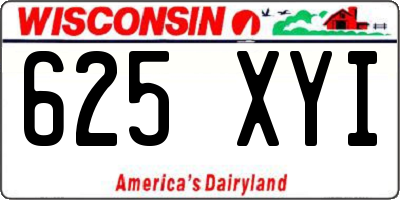 WI license plate 625XYI