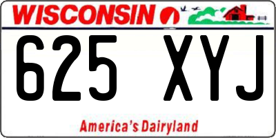 WI license plate 625XYJ