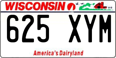 WI license plate 625XYM