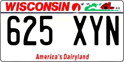 WI license plate 625XYN