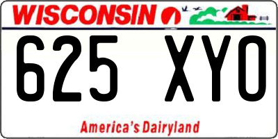 WI license plate 625XYO