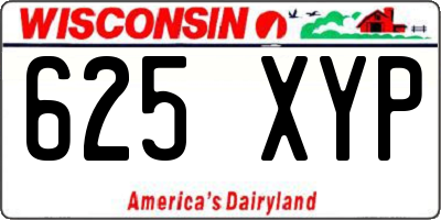WI license plate 625XYP