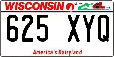 WI license plate 625XYQ