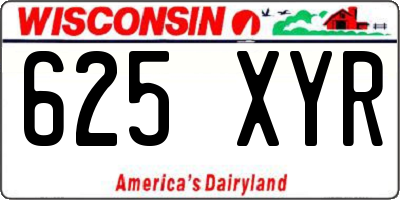 WI license plate 625XYR