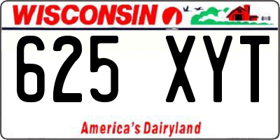 WI license plate 625XYT
