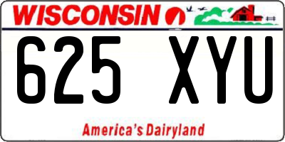 WI license plate 625XYU