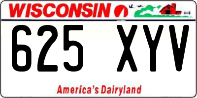 WI license plate 625XYV