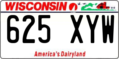 WI license plate 625XYW