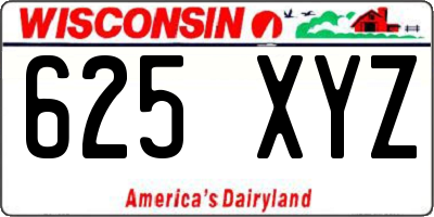 WI license plate 625XYZ