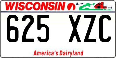 WI license plate 625XZC